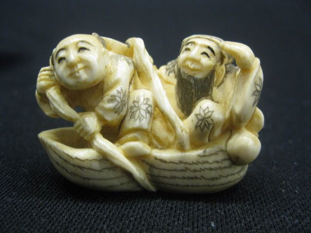 Chinese Carved Ivory Netsuke of Two