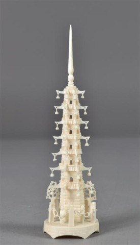 Chinese Carved Ivory PagodaFinely