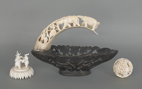 Chinese carved ivory puzzle ball