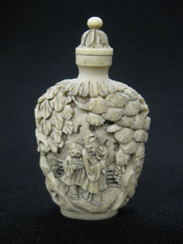 Chinese Carved Ivory Snuff Bottle