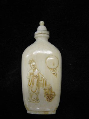 Chinese Carved Ivory Snuff Bottle