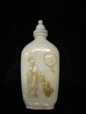 Chinese Carved Ivory Snuff Bot