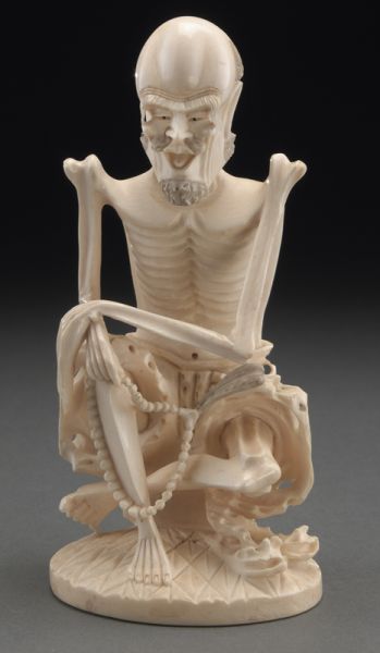 Chinese carved ivory starving Lohan