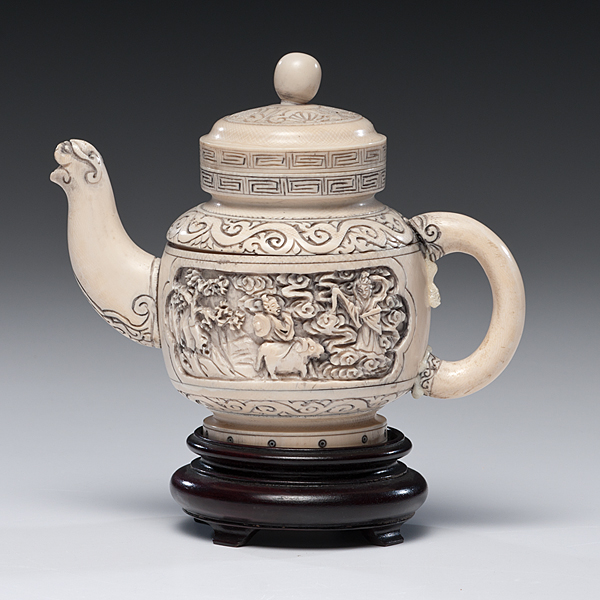 Chinese Carved Ivory Teapot