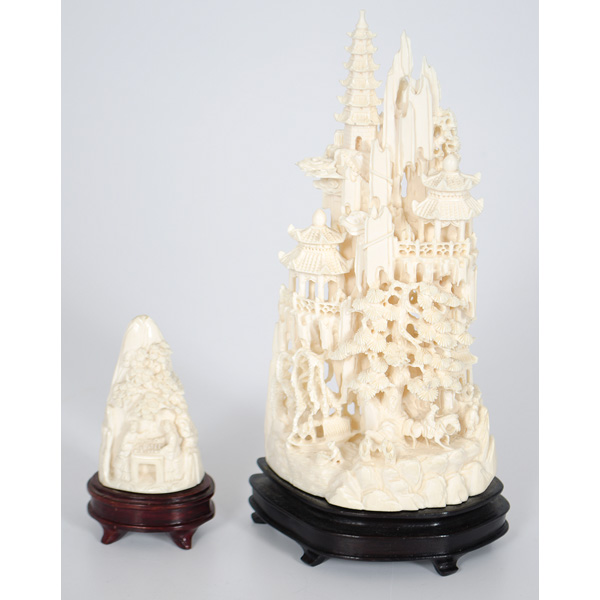 Chinese Carved Ivory Towers