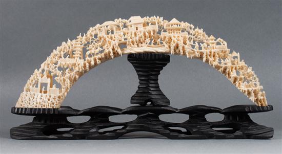 Chinese carved ivory tusk bridge