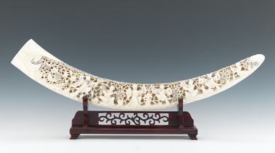 Chinese Carved Ivory Tusk early