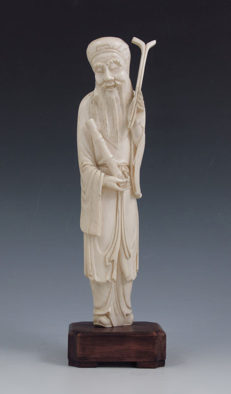 CHINESE CARVED IVORY WISE MAN: In