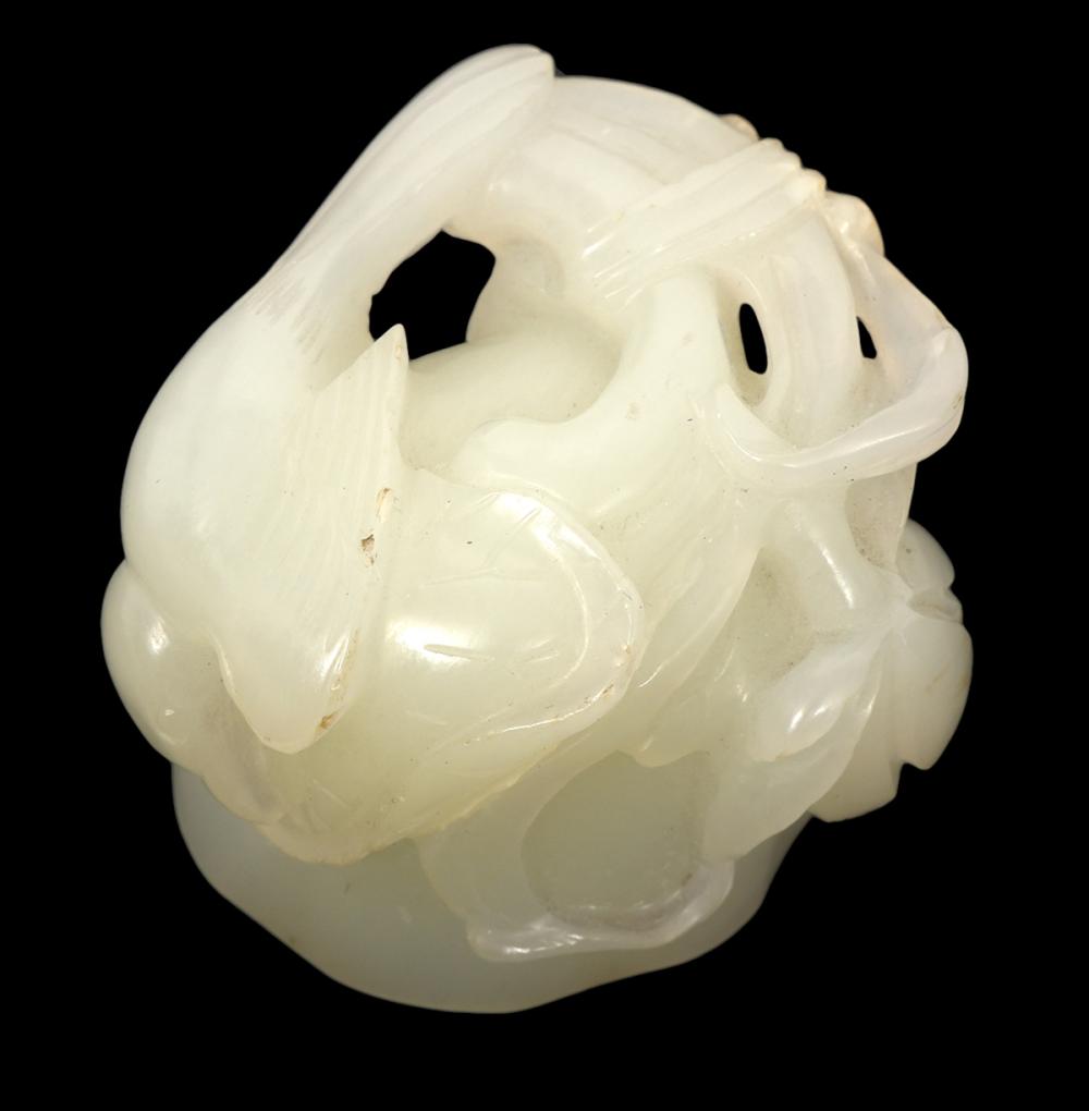 CHINESE CARVED JADE BIRD