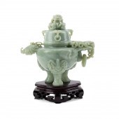 CHINESE CARVED JADE BIXIE CENS