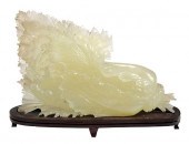 CHINESE CARVED JADE BOK CHOY F