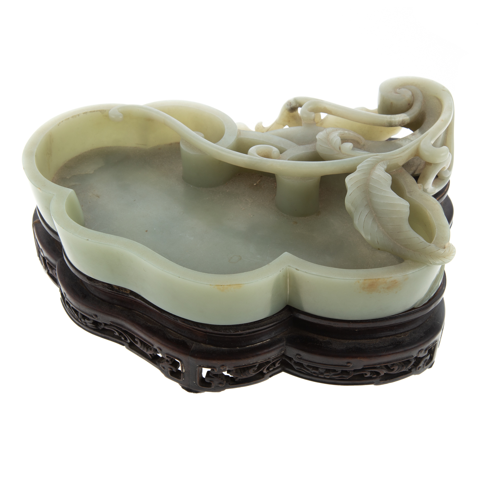 CHINESE CARVED JADE BRUSH WASH &