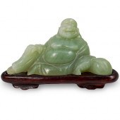 CHINESE CARVED JADE BUDDHADESC
