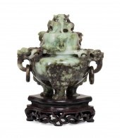 CHINESE CARVED JADE DRAGON CEN