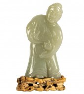 CHINESE CARVED JADE FIGUREProv