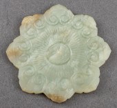 CHINESE CARVED JADE FLOWER MED