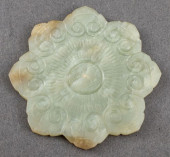 CHINESE CARVED JADE FLOWER MED