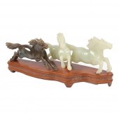CHINESE CARVED JADE GALLOPING