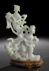 Chinese Carved Jade Group of T