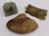 CHINESE CARVED JADE GROUPING,