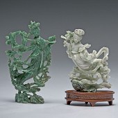 Chinese Carved Jade Guanyin Fi