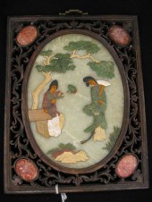 Chinese Carved jade & Hardston