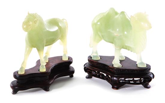 Chinese carved jade horse and camel