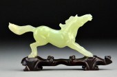 Chinese Carved Jade Horse On S