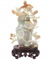 CHINESE CARVED JADE LIDDED URN
