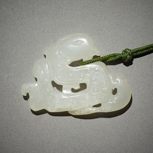 CHINESE CARVED JADE PHOENIX