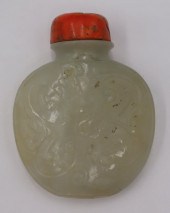 CHINESE CARVED JADE SNUFF BOTT