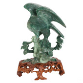 CHINESE CARVED JADE STONE EAGL