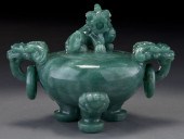 Chinese carved jade tripod cen