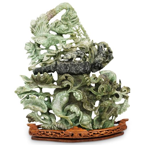 CHINESE CARVED JADE URNDESCRIPTION:
