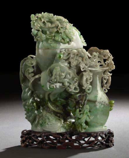 Chinese Carved Jade Vase and