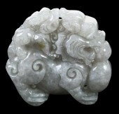 CHINESE CARVED JADEITE BIXIE F