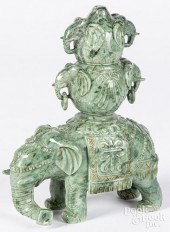 CHINESE CARVED JADEITE ELEPHAN