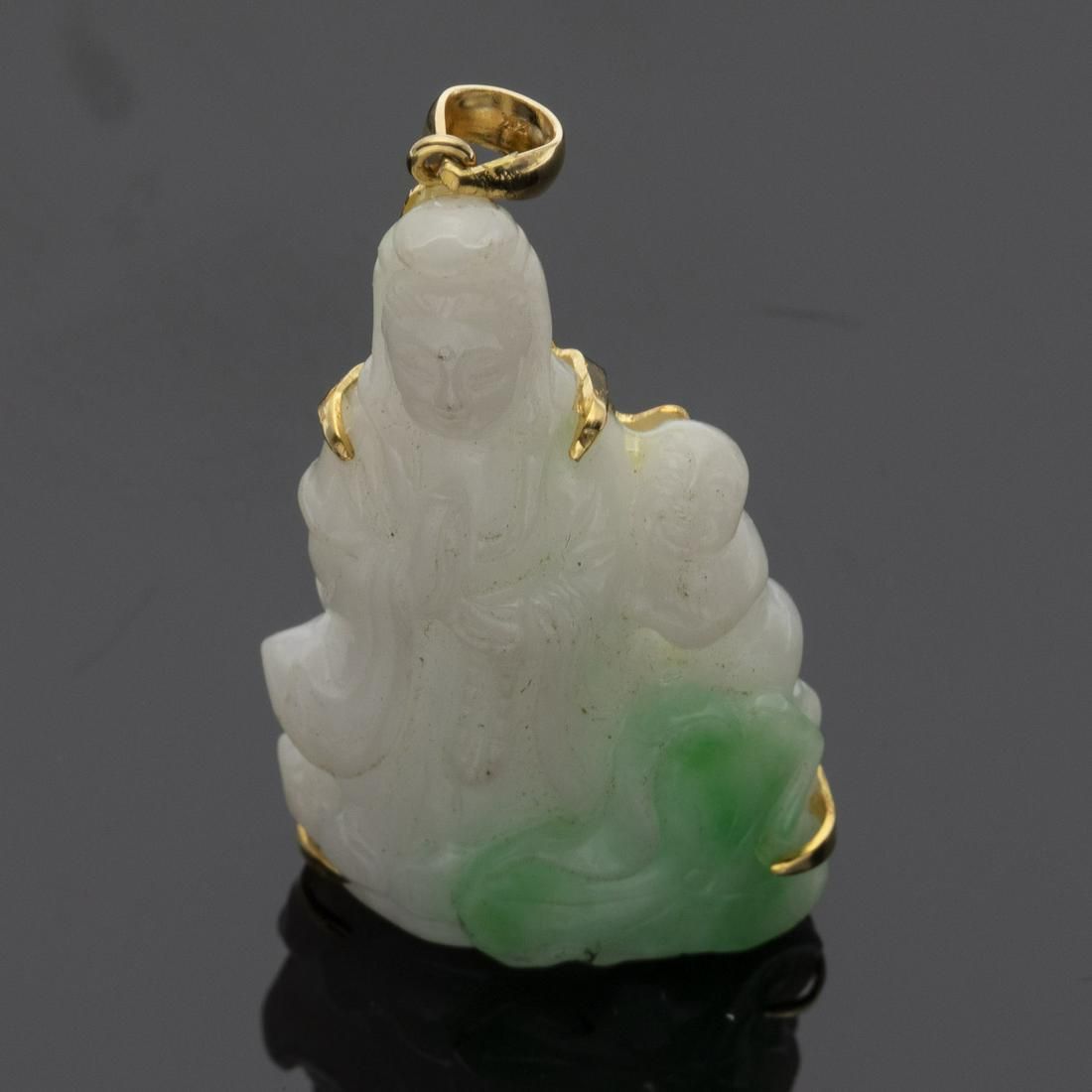 CHINESE CARVED JADEITE FIGURAL