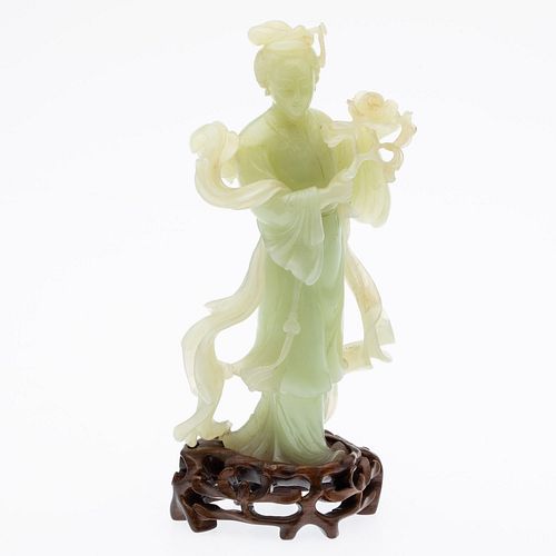 CHINESE CARVED JADEITE GUANYIN,