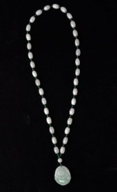 Chinese Carved Jadeite Necklac