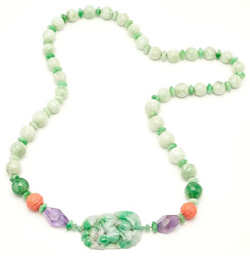 CHINESE CARVED JADEITE, NEPHRITE, &