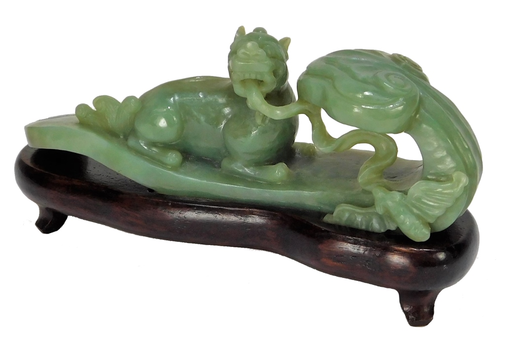 CHINESE CARVED JADEITE RUYI SCEPTER
