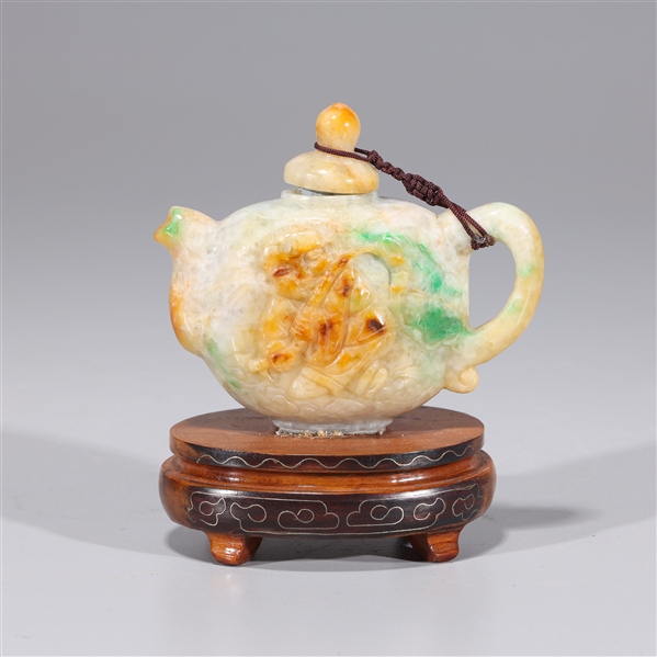Chinese carved jadeite teapot