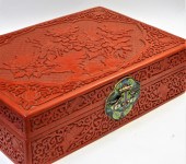 CHINESE CARVED LACQUER CINNABA