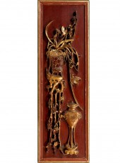 CHINESE CARVED, LACQUERED, GIL