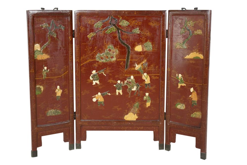 CHINESE CARVED & LACQUERED