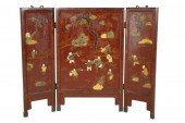 CHINESE CARVED & LACQUERED THR