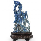 CHINESE CARVED LAPIS GUAN YIND