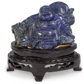 CHINESE CARVED LAPIS LAUGHING