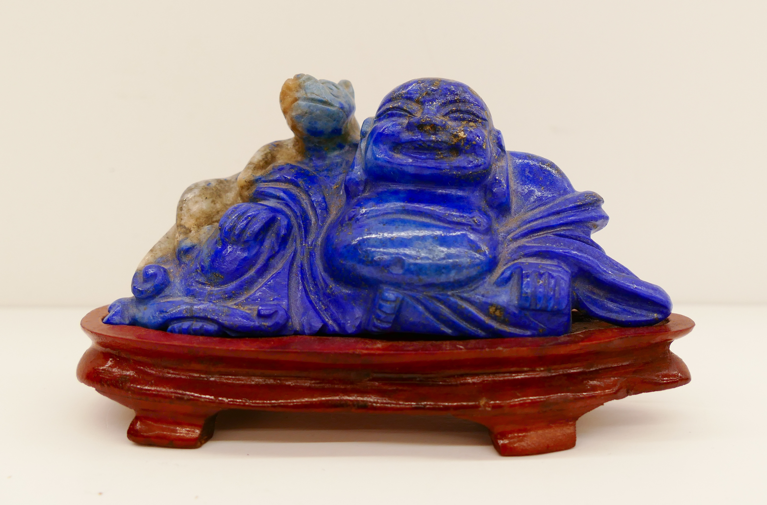 Chinese Carved Lapis Small Buddha